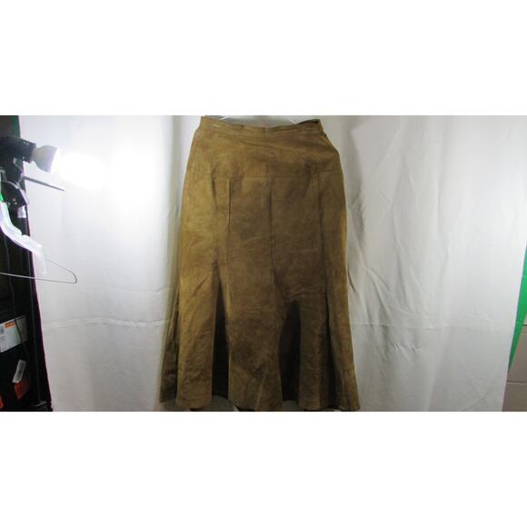 West Bay Leather Womens 2-Pc Suit Set Brown Blazer Jacket M And Skirt Size 8 - Picture 7 of 14